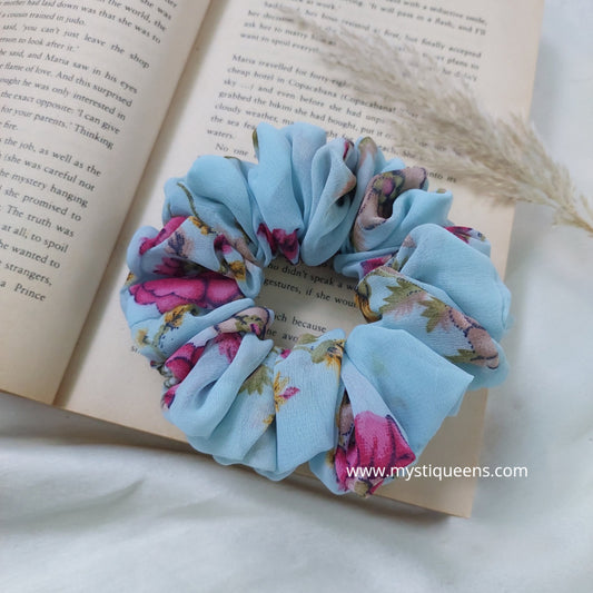 floral georgette scrunchie