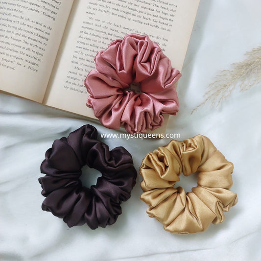 Satin Standard size Scrunchies Combo 4