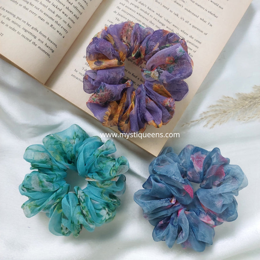 Organza Standard size Scrunchies Set of 3